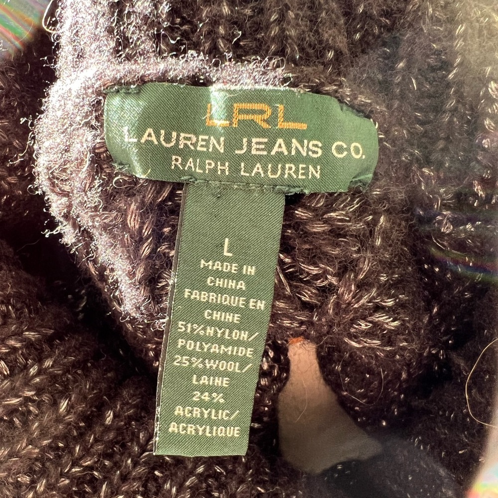 LAUREN JEANS cable knit turtleneck marled yarn - Picture 8 of 8